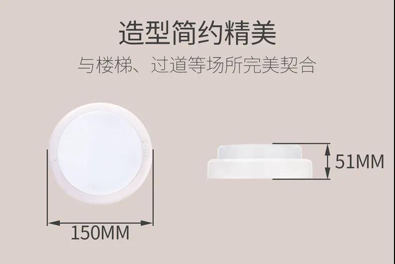 敏华应急灯雾罩吸顶灯3