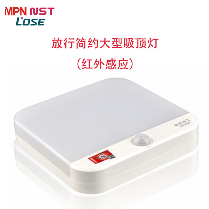 集电集控方行简约大型应急灯吸顶灯（红外感应）